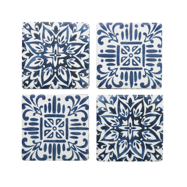 Coasters - Blue Moroccan Tiles- Set of 4