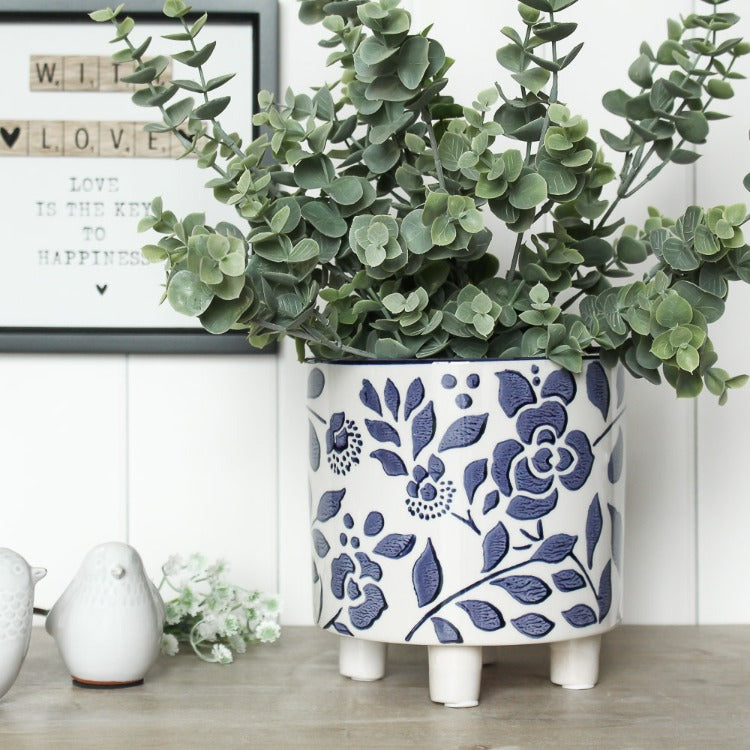 Flora Planter Pot - Indigo Blue