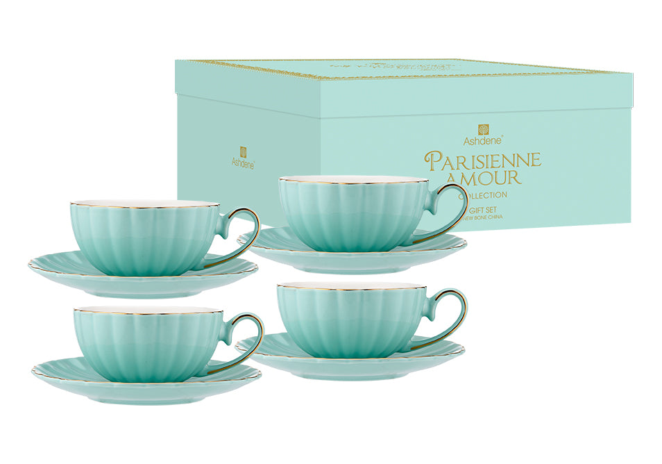 Ashdene Parisienne Amour Cup & Saucer Set Of 4 - Mint