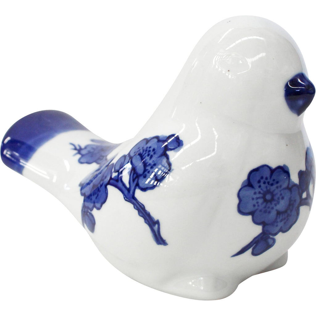 Porcelain Blue & White Bird Ornament