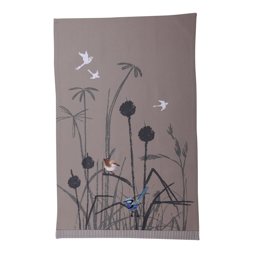 Tea Towel - Grasslands Blue Wren