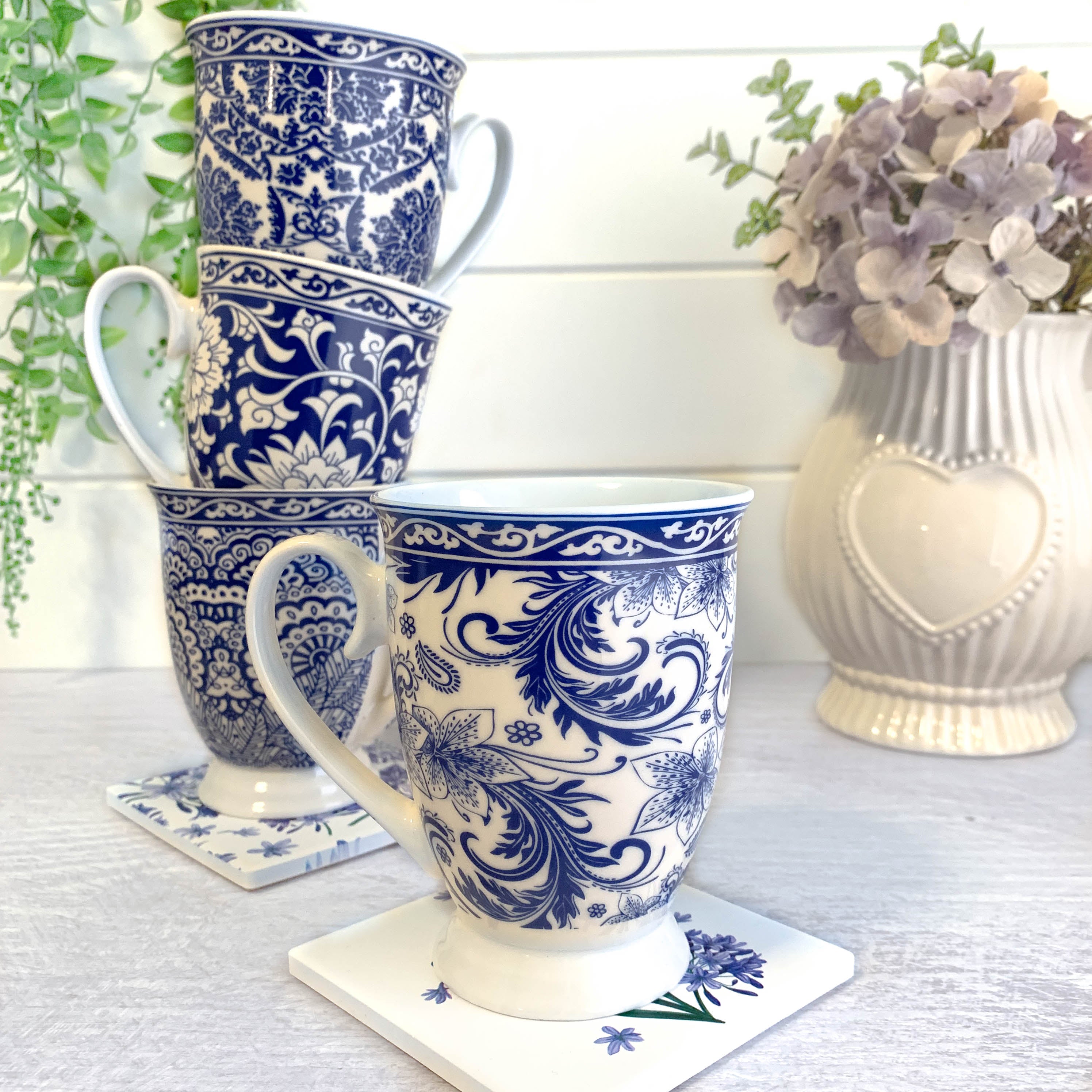 Hamptons Mug - Curved - Set of 4 | Mugs & Tea Cups at maisie & clare