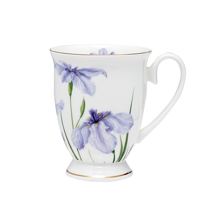 Floral Symphony Iris Footed Mug