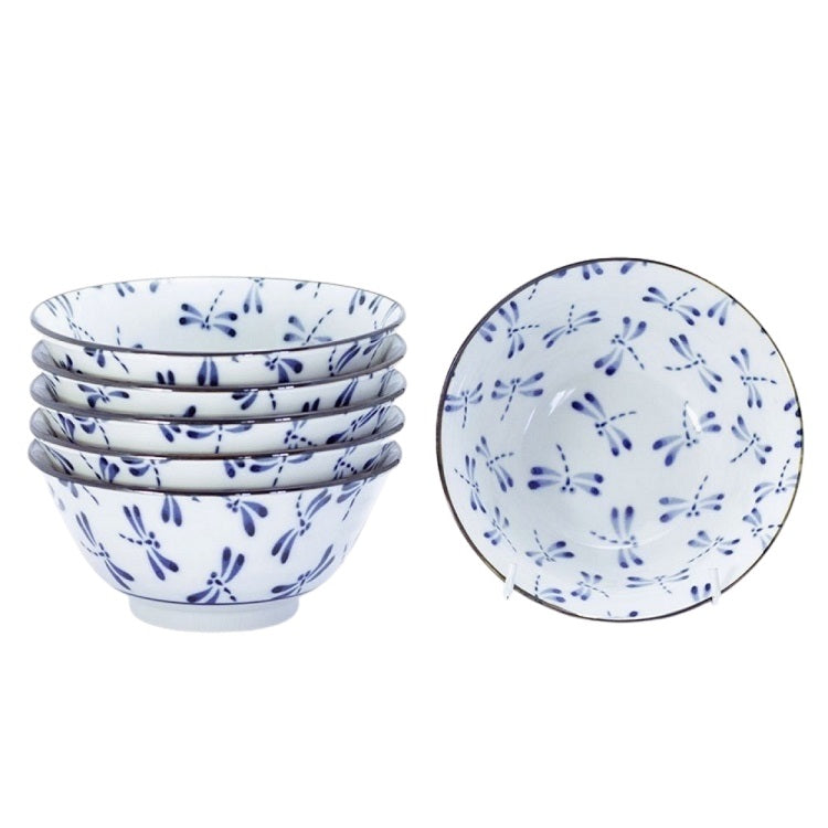 Japanese Bowls - White Dragonfly - Sold Separately