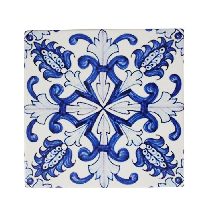Portafino Ceramic Tile Trivet - Blue & White