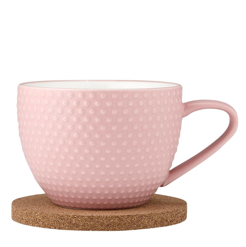 Ladelle Abode Textured Mug & Coaster Set - Pink Sand
