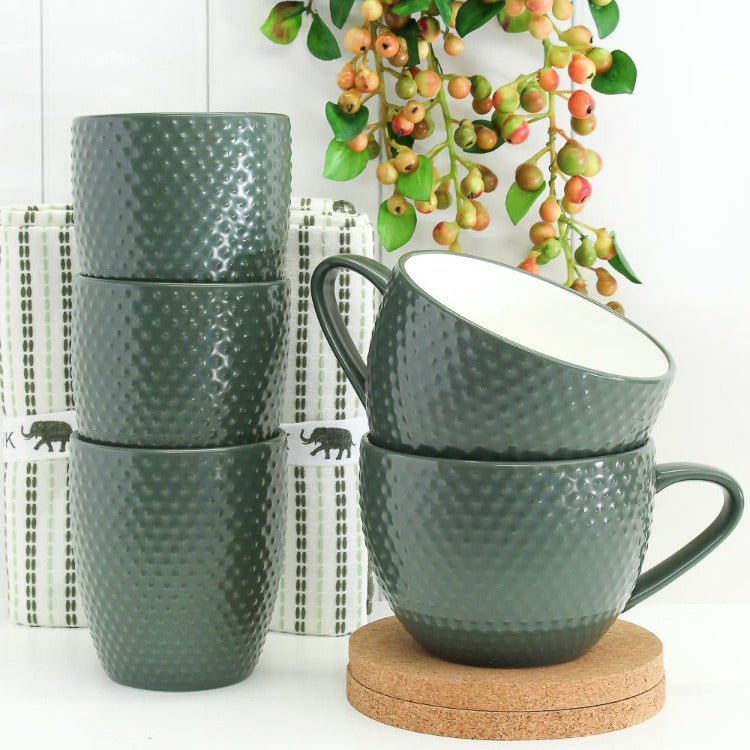 Abode Textured Mug & Coaster Set - Fern