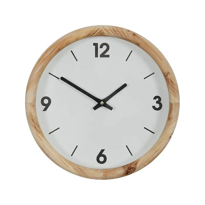 Alma Wood Wall Clock - Natural / White
