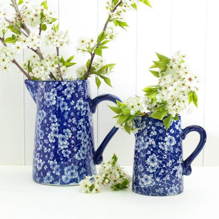 Blue & White Blossom Jug - Large