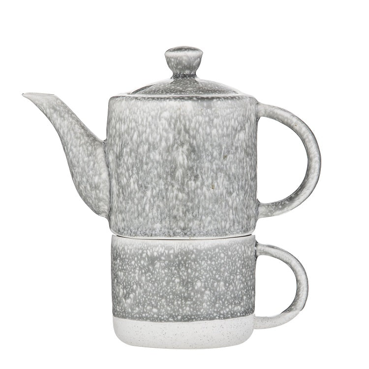 Leaf & Bean Capri Reactive Glaze Tea For One - Pot and Cup