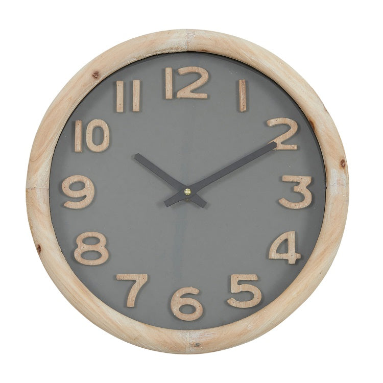 Cedric Fir Wood Wall Clock - Natural / Khaki