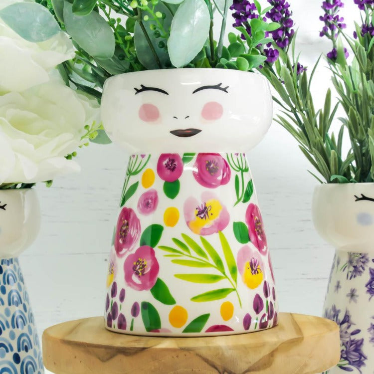 Ceramic Face Vase - Ranunculus