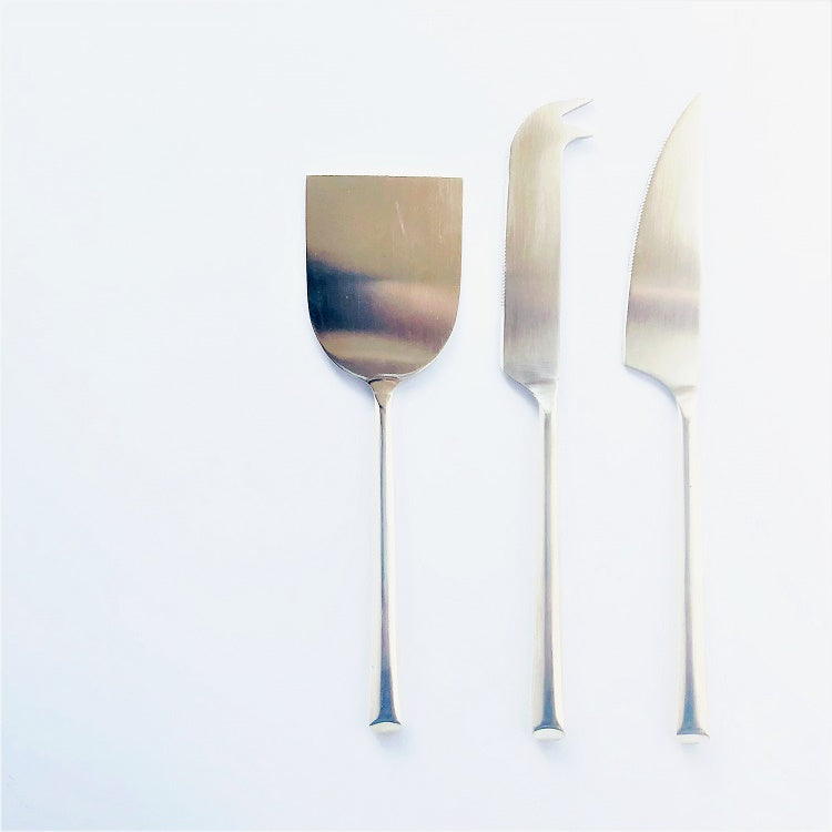 Cheese Knife Set of 3 - Polished Stainless Steel 