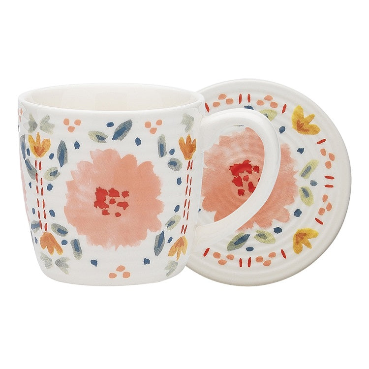Clementine Mug and Coaster Set - Peach