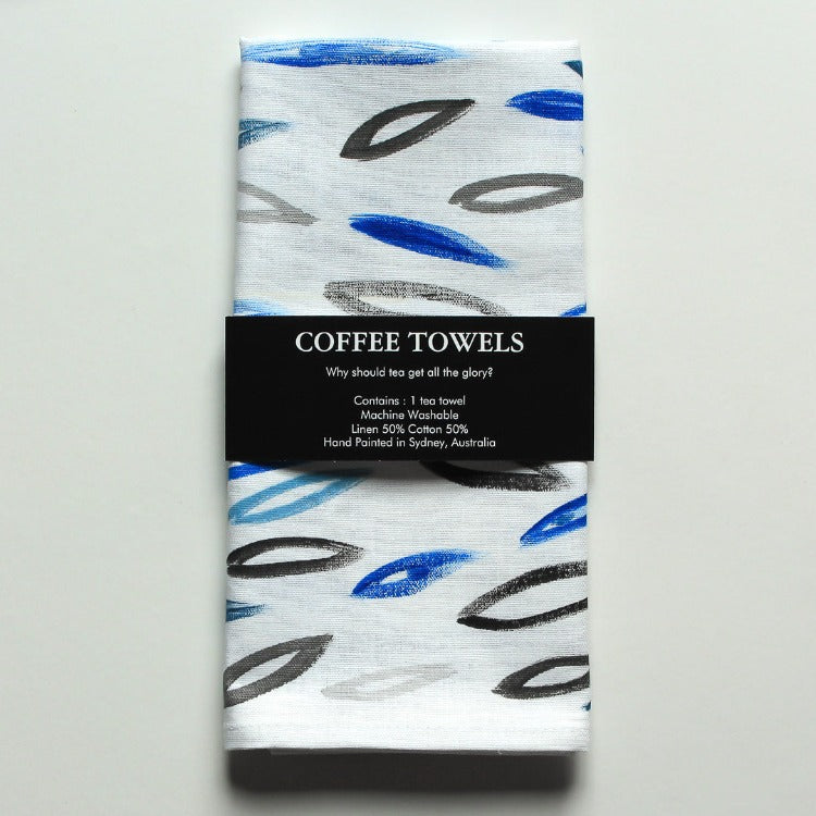 Cotton Linen Tea Towel - Blue
