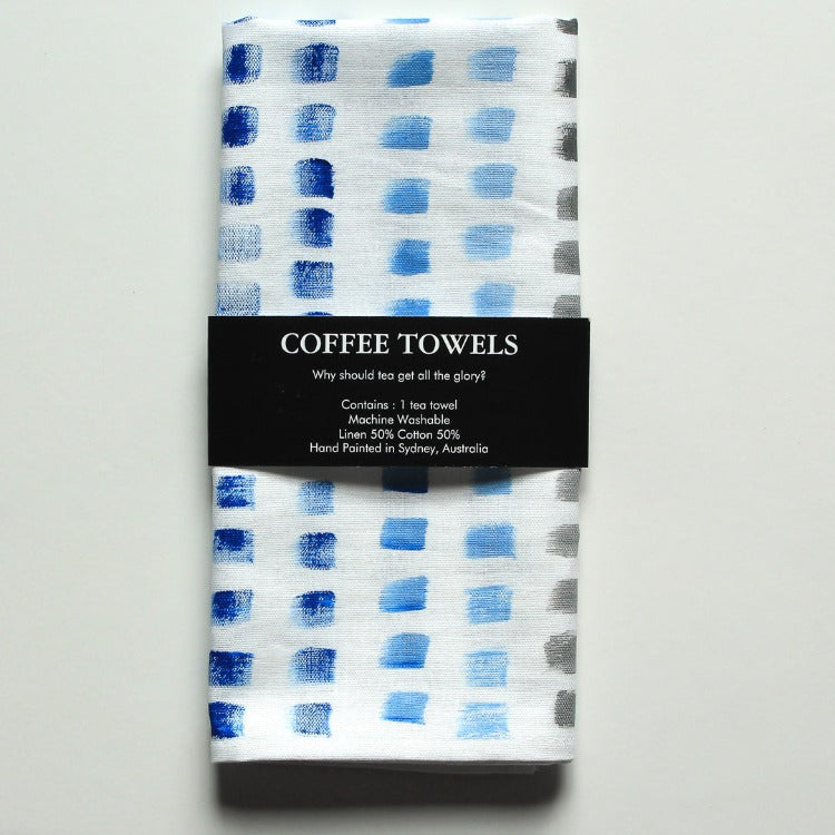 Cotton Linen Tea Towel - Blue