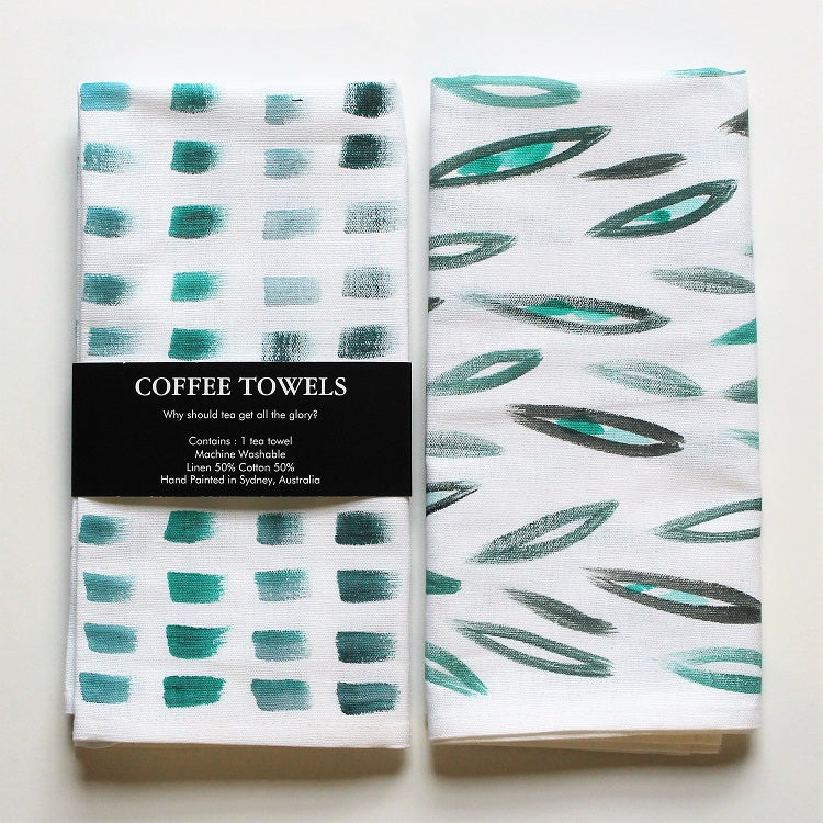 Cotton Linen Tea Towel  - Green