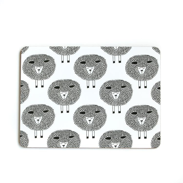 Placemat Set of 4 - Cork Back - Snoozy Sheep