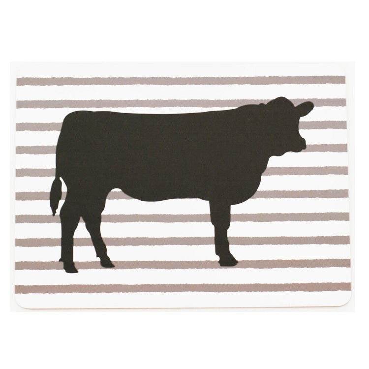 Placemat Set of 4 - Cork Back - Angus Cow