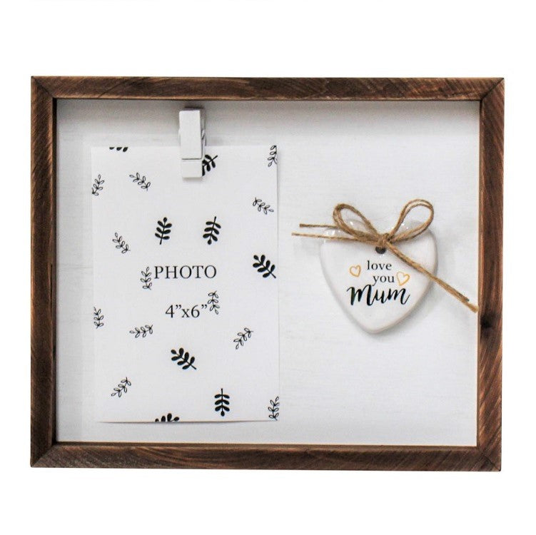 Wooden Photo Frame - I Love You Mum