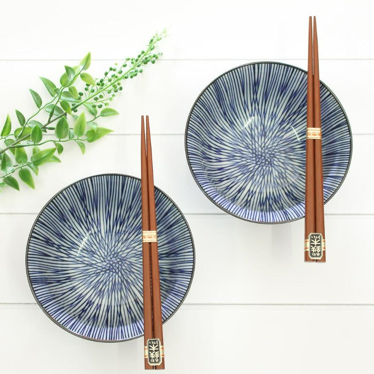 Japanese Bowls Set 2 - Blue Stripe