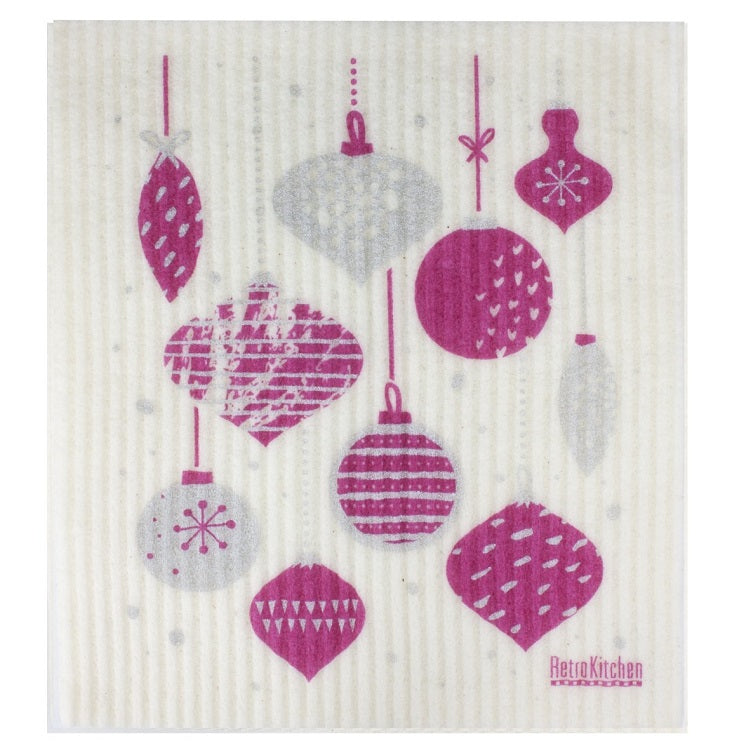 Dish Cloth - Christmas Baubles
