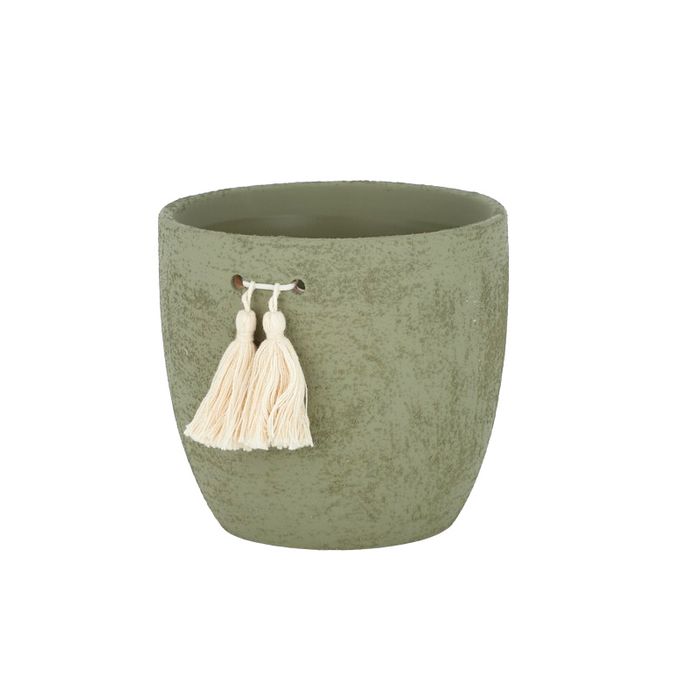 Tassly Ceramic Pot - Green