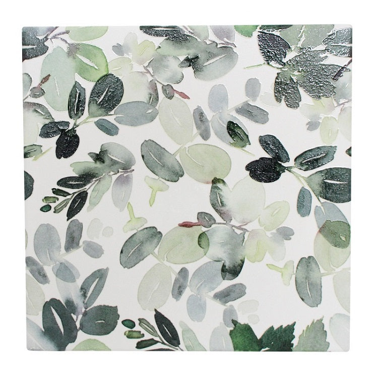 Green Foliage Ceramic Tile Trivet